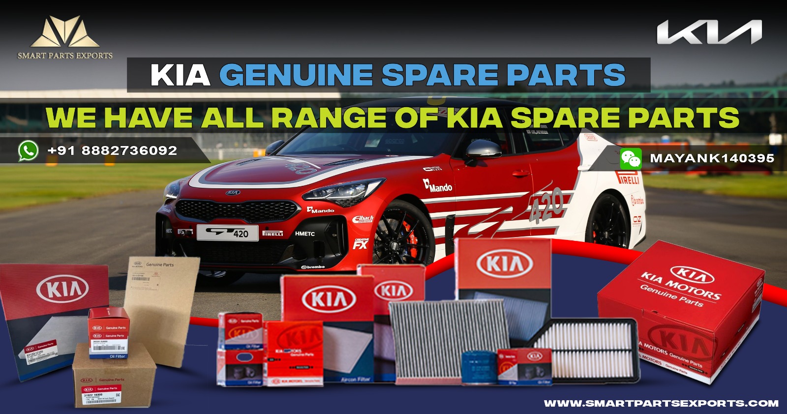 KIA spare parts online from India | KIA parts exporter